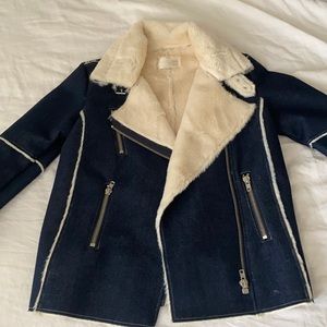 J.O.A. Denim Bomber with fur